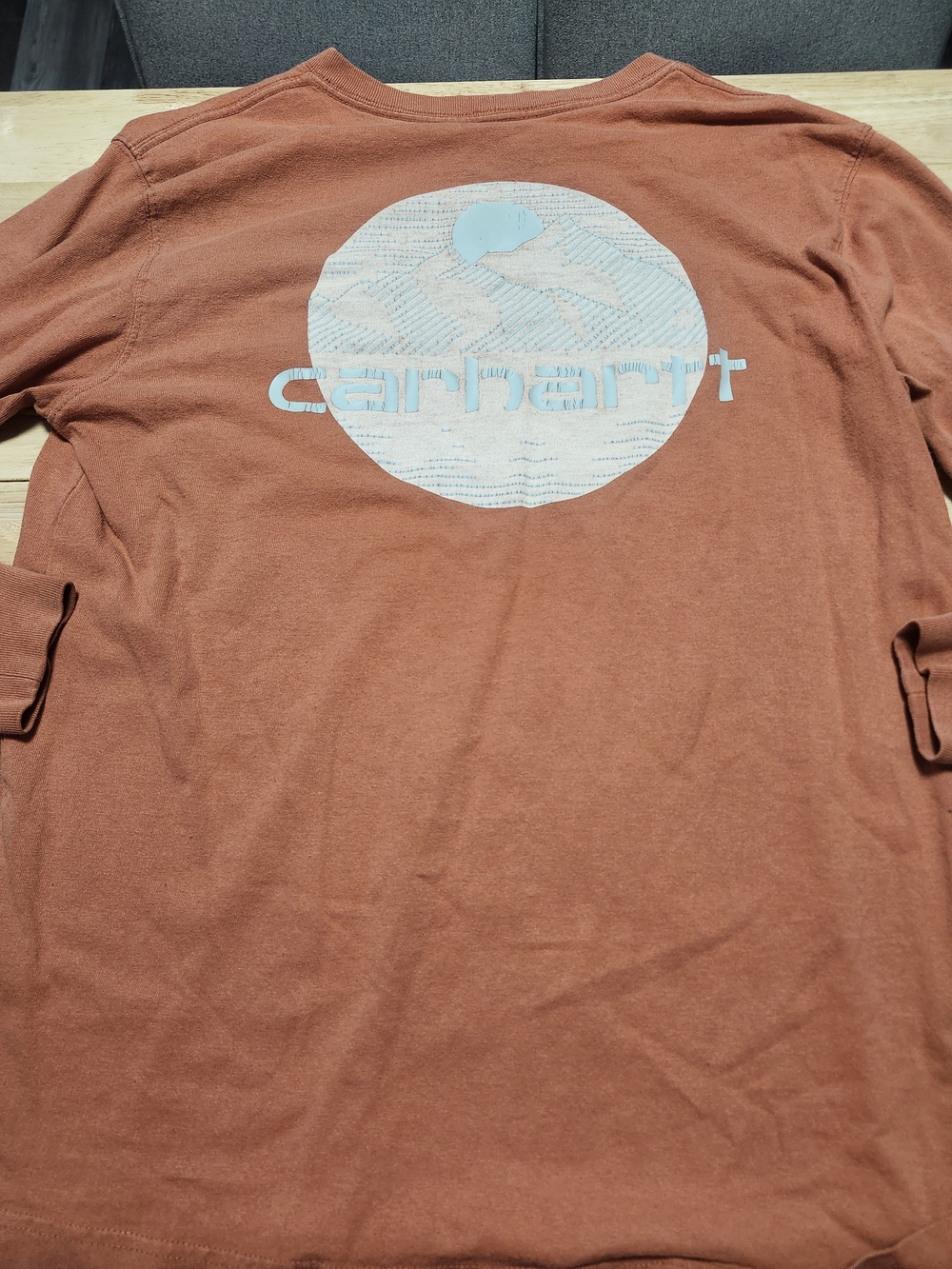 Carhartt Men's Rust Long-Sleeve Logo Shirt